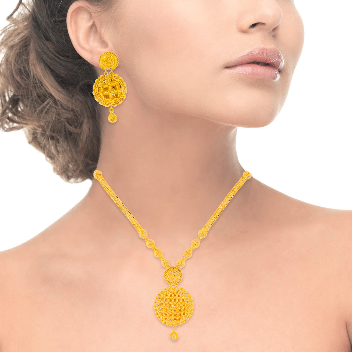 Modern Radiance Long Gold Necklace