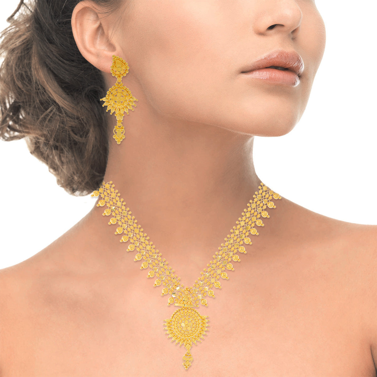 Classic Radiance Long Gold Necklace