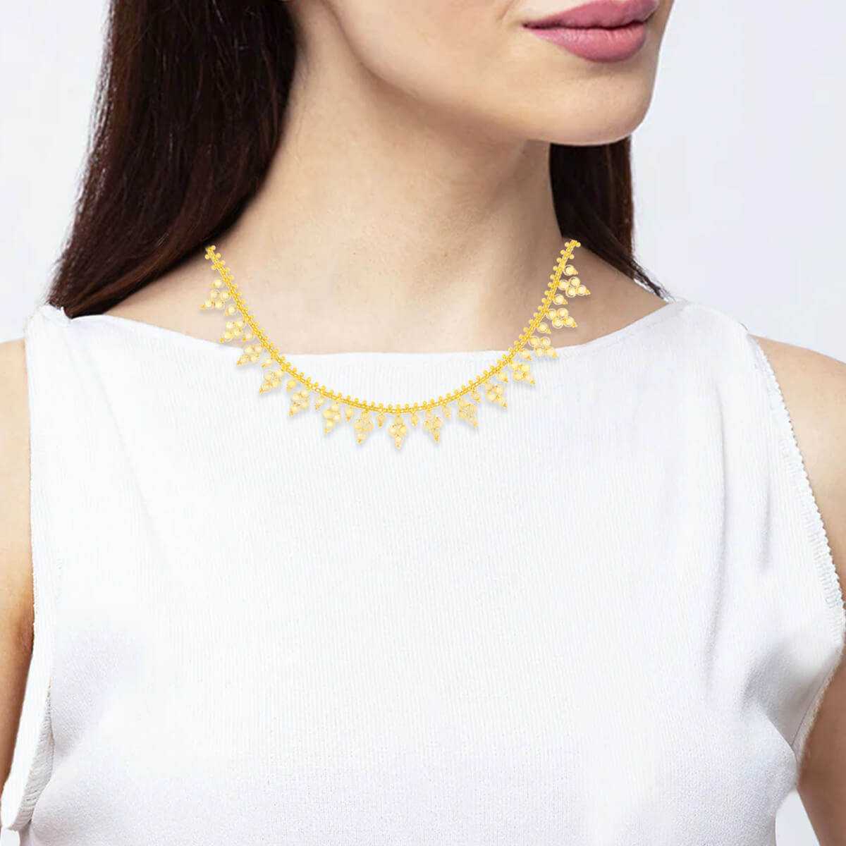 Delicate Grace Gold Short Necklace