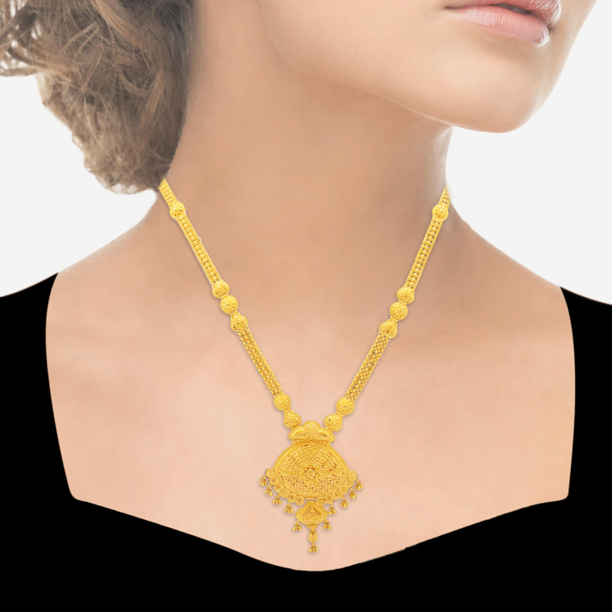 Pristine Charm Long Gold Necklace