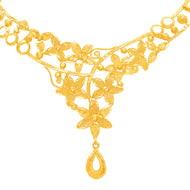Golden Blossom Charm Gold Short Necklace