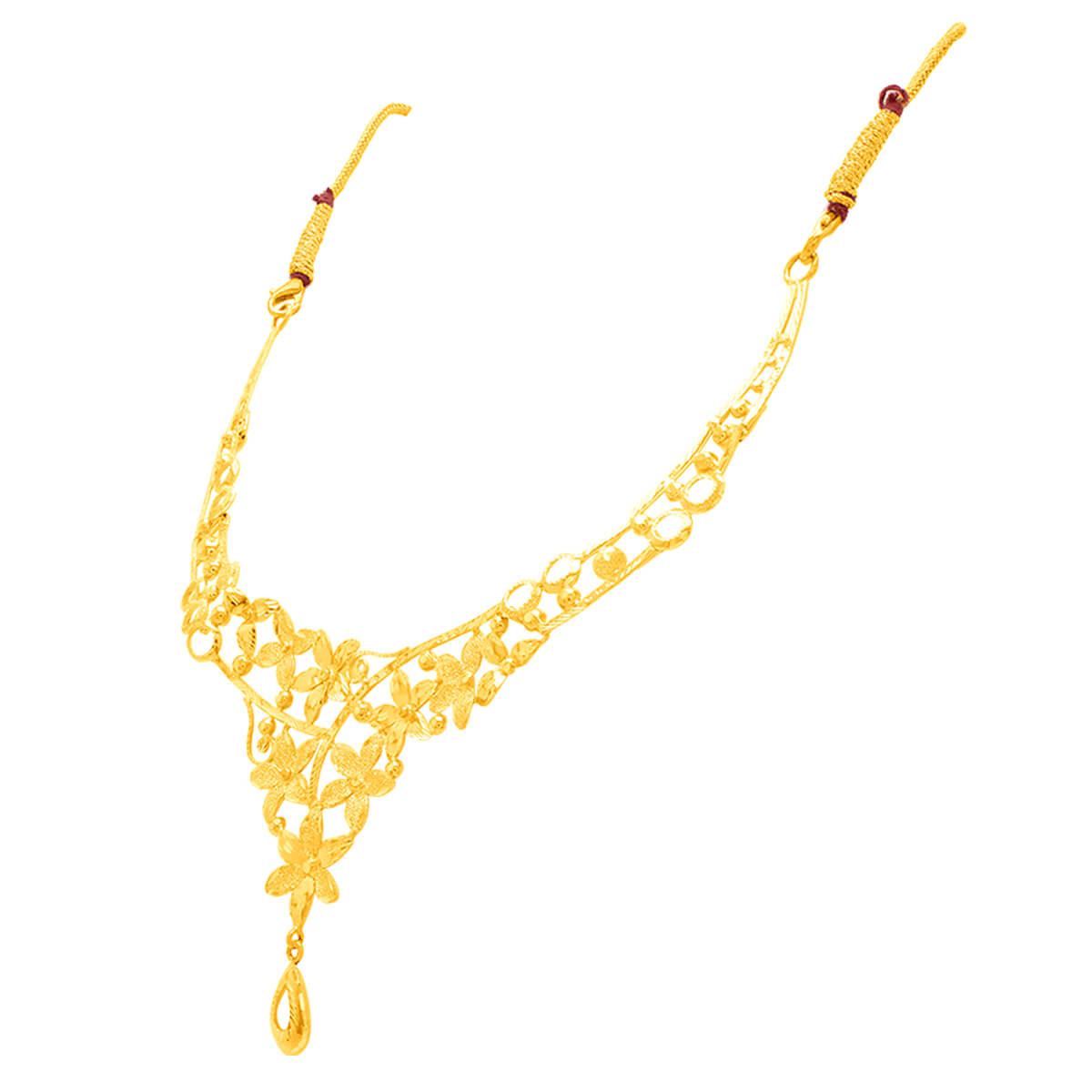 Golden Blossom Charm Gold Short Necklace