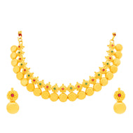 Gold Short Necklace with Minimalist Glow