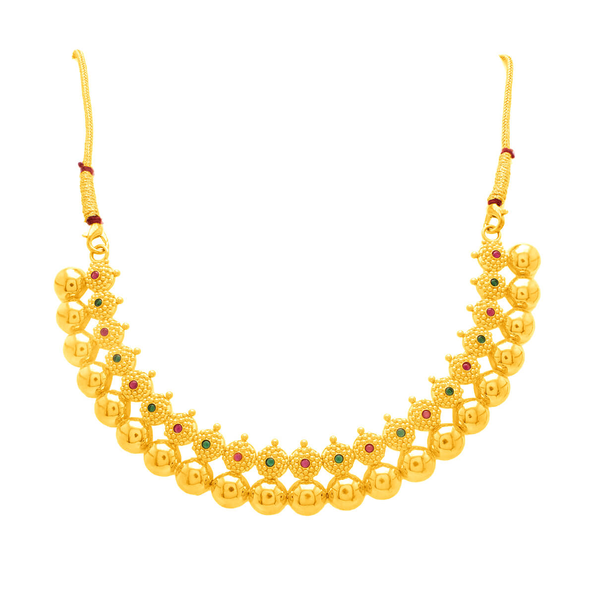 Gold Short Necklace with Modern Glow