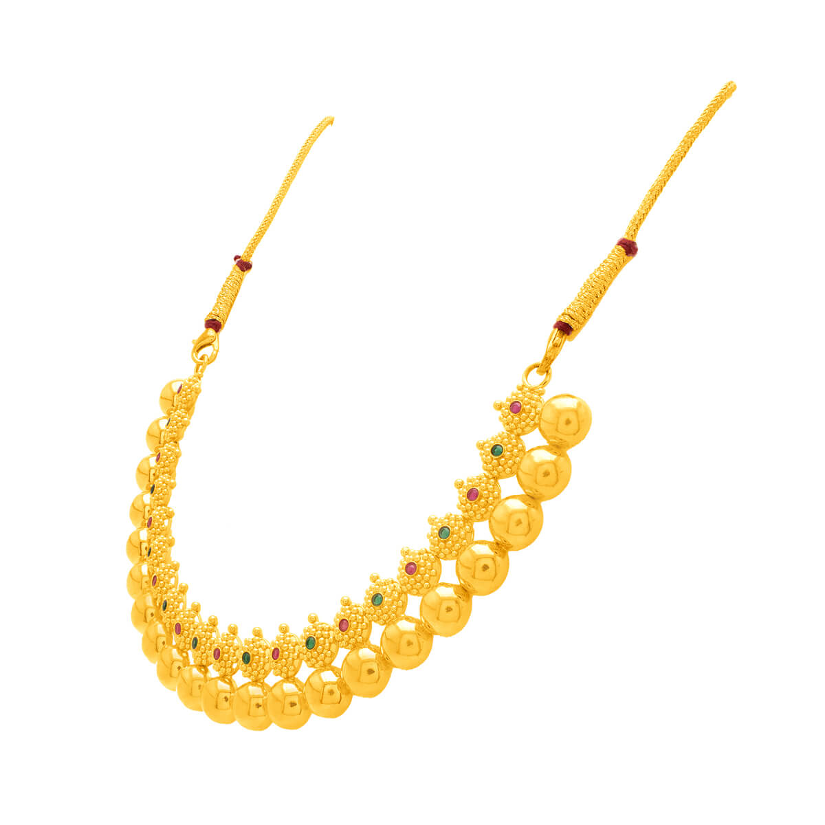 Gold Short Necklace with Modern Glow