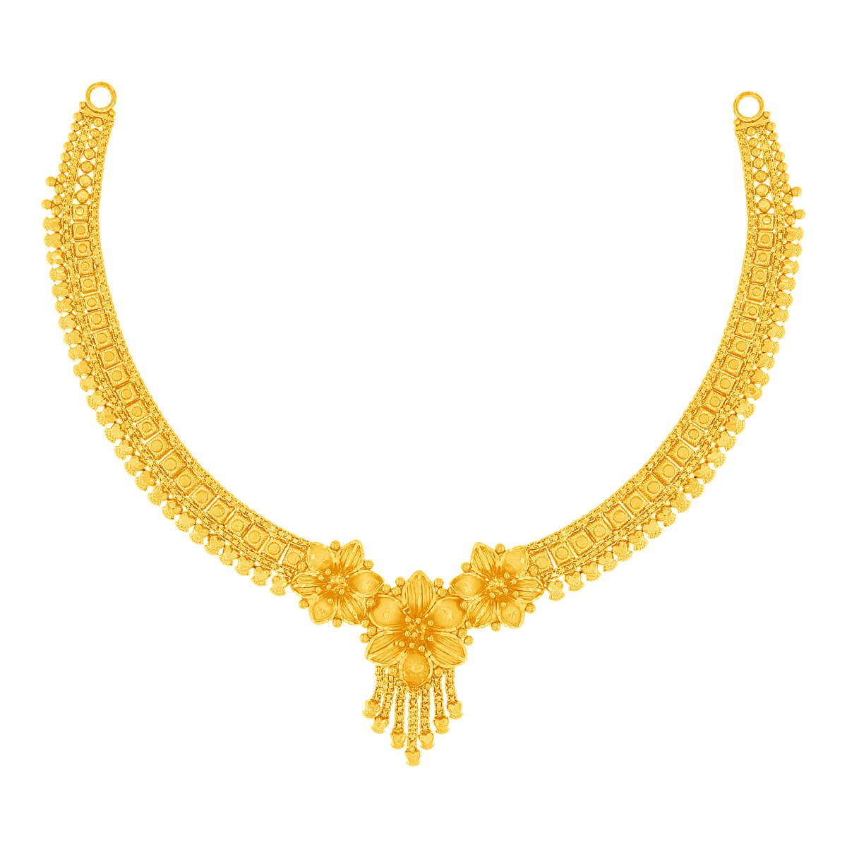 Royal Bloom Gold Short Necklace