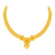 Royal Bloom Gold Short Necklace
