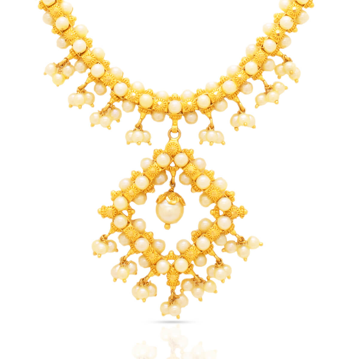 Royal Cuboid Gold Short Necklace