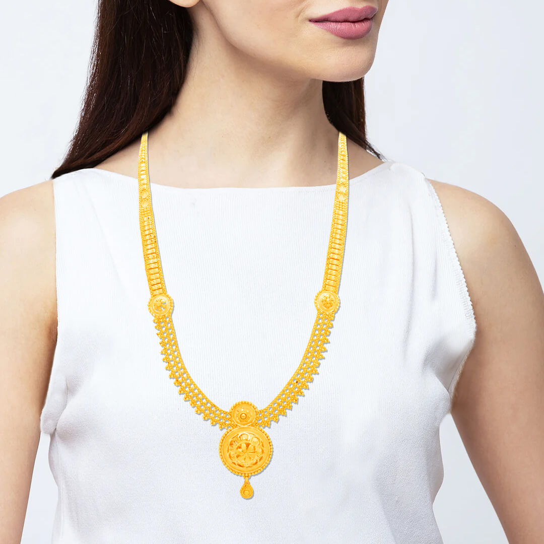 Captivating Gleam Long Gold Necklace