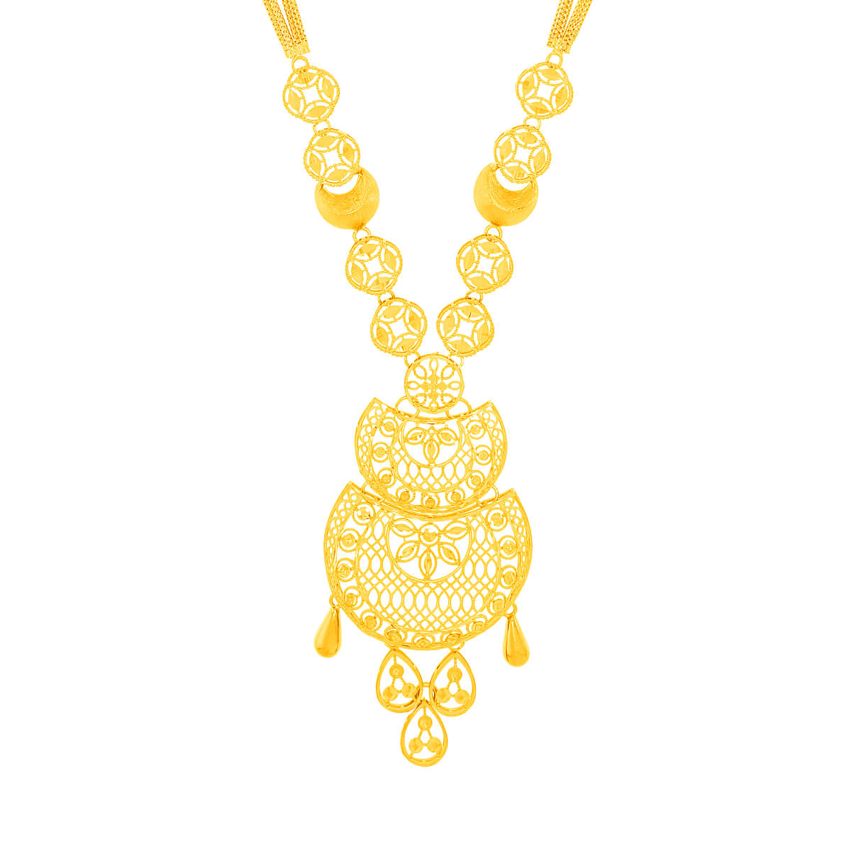 Contemporary Grace Long Gold Necklace