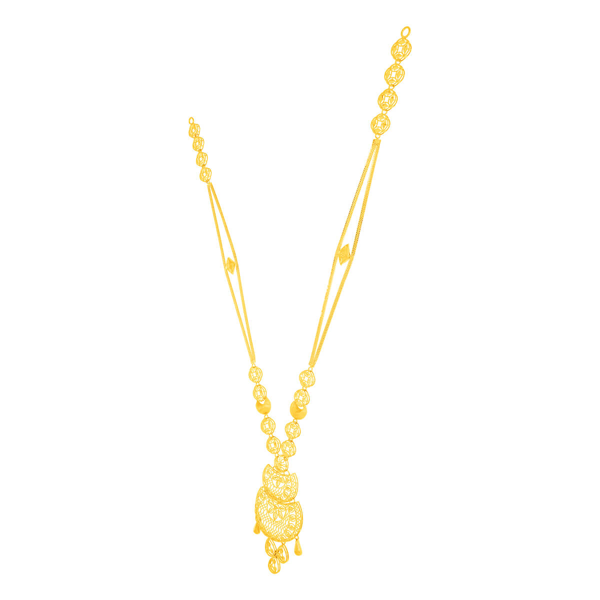 Contemporary Grace Long Gold Necklace
