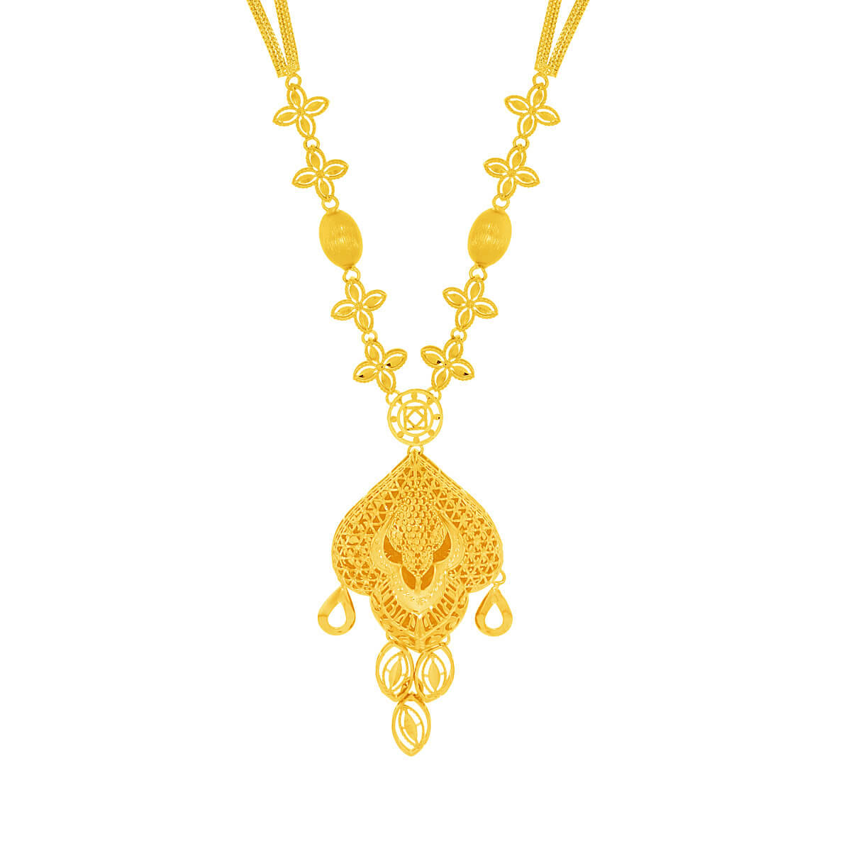 Contemporary Elegance Long Gold Necklace