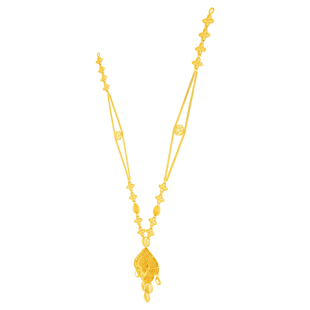 Contemporary Elegance Long Gold Necklace