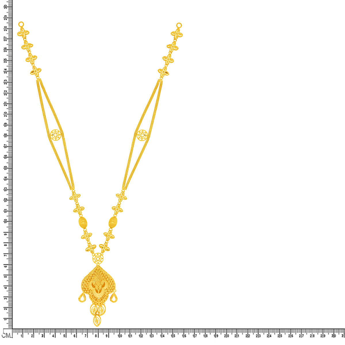 Contemporary Elegance Long Gold Necklace