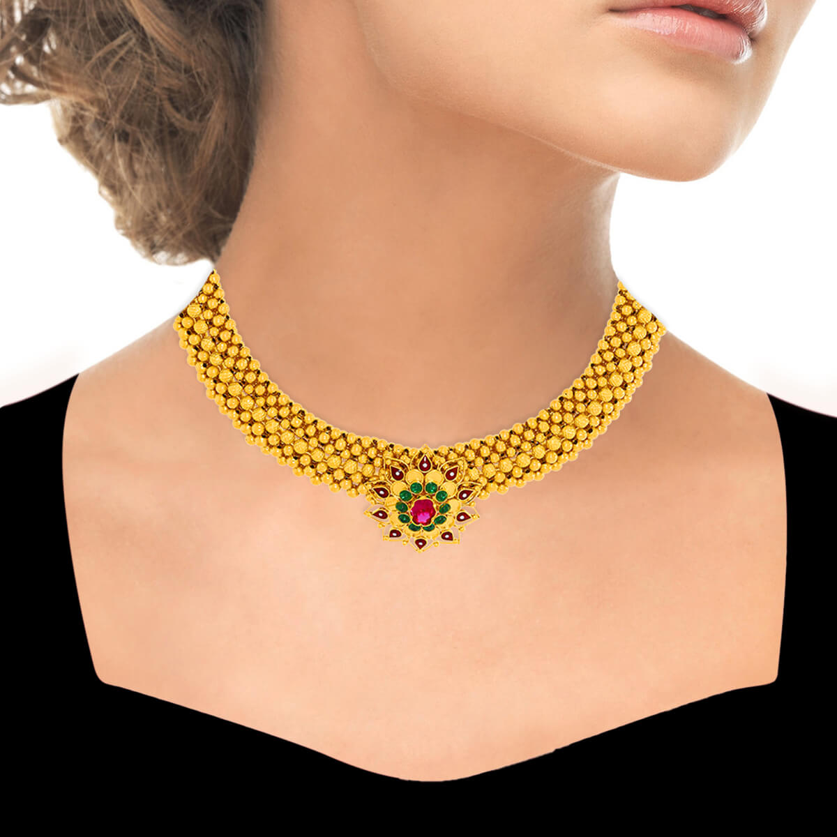 Chromatic Floral Elegance Gold Thushi