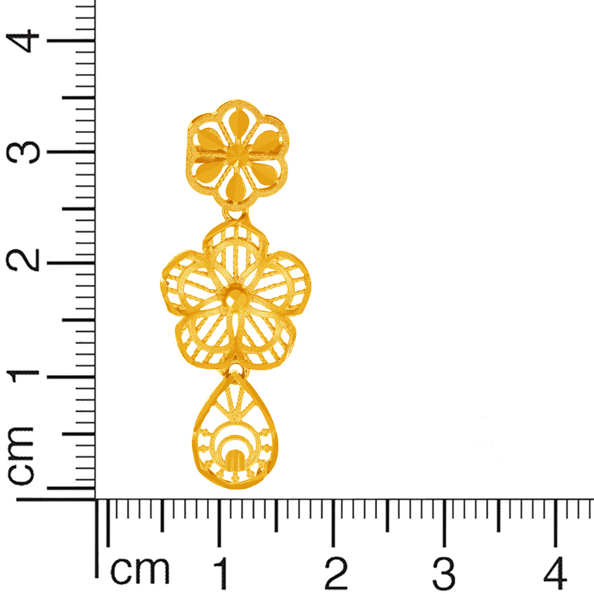 Modern Floral Charm Gold Short Necklace