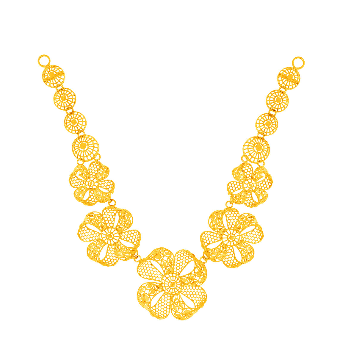 Charming Clover Bloom Gold Short Necklace