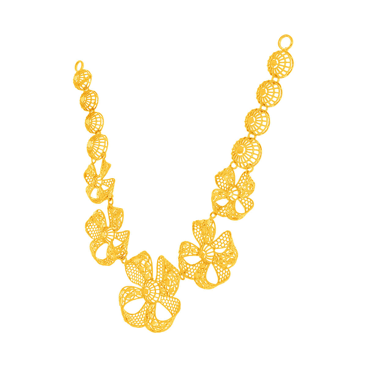 Charming Clover Bloom Gold Short Necklace