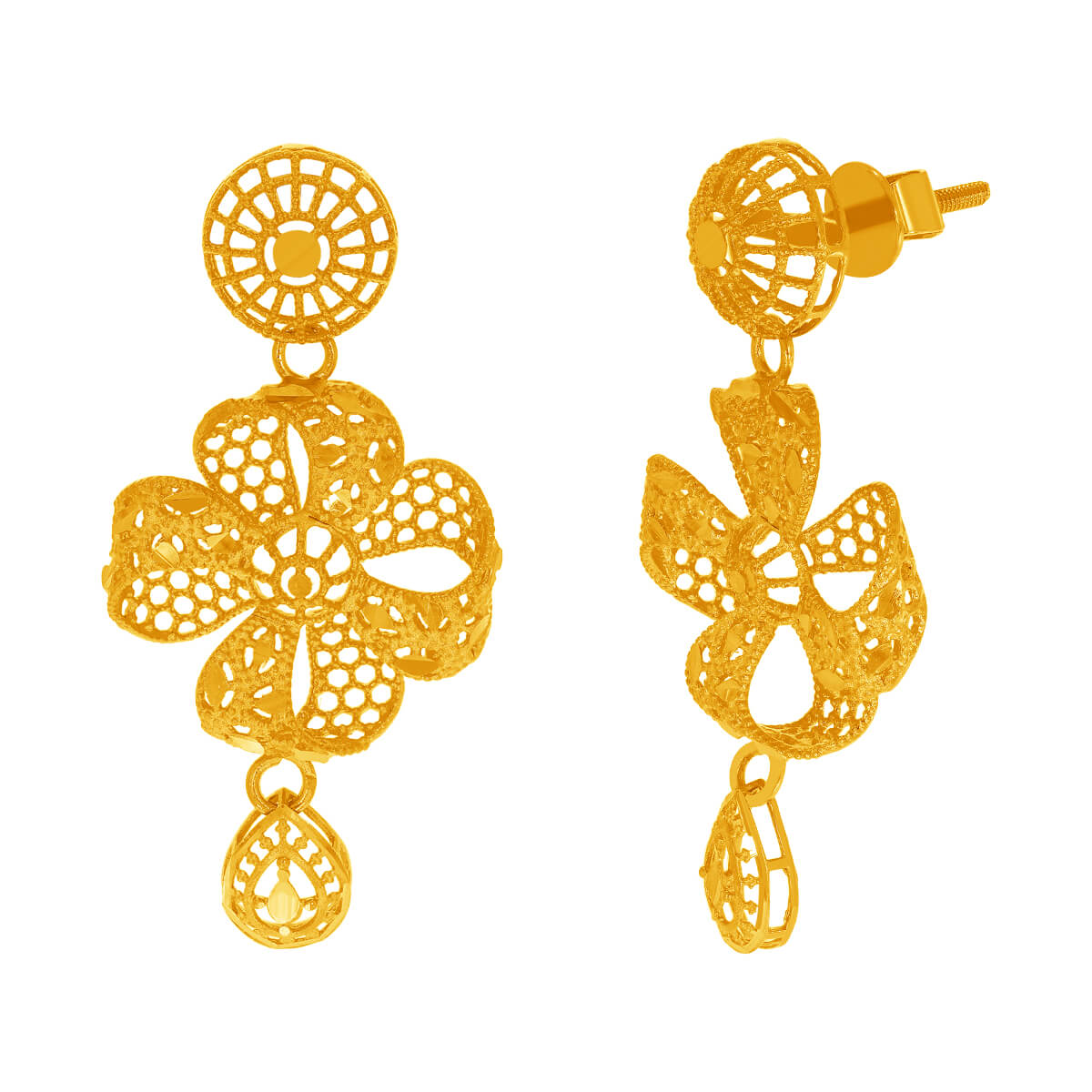 Charming Clover Bloom Gold Short Necklace