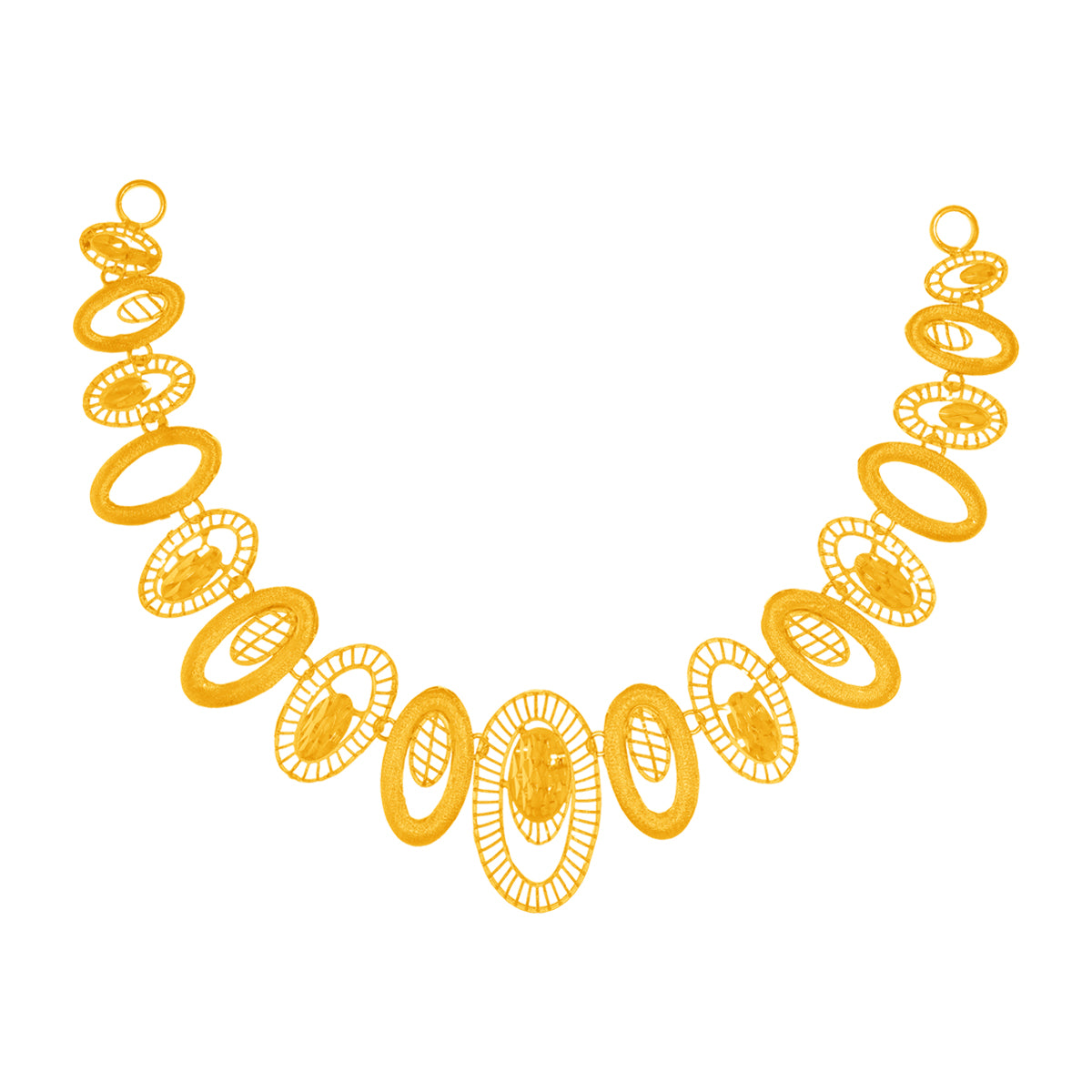 Alluring Oblong Grace Gold Short Necklace