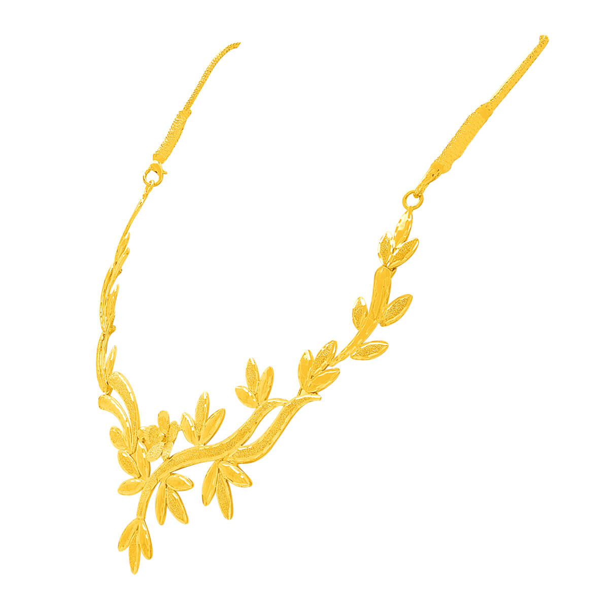 Alluring Foliate Grace Gold Short Necklace