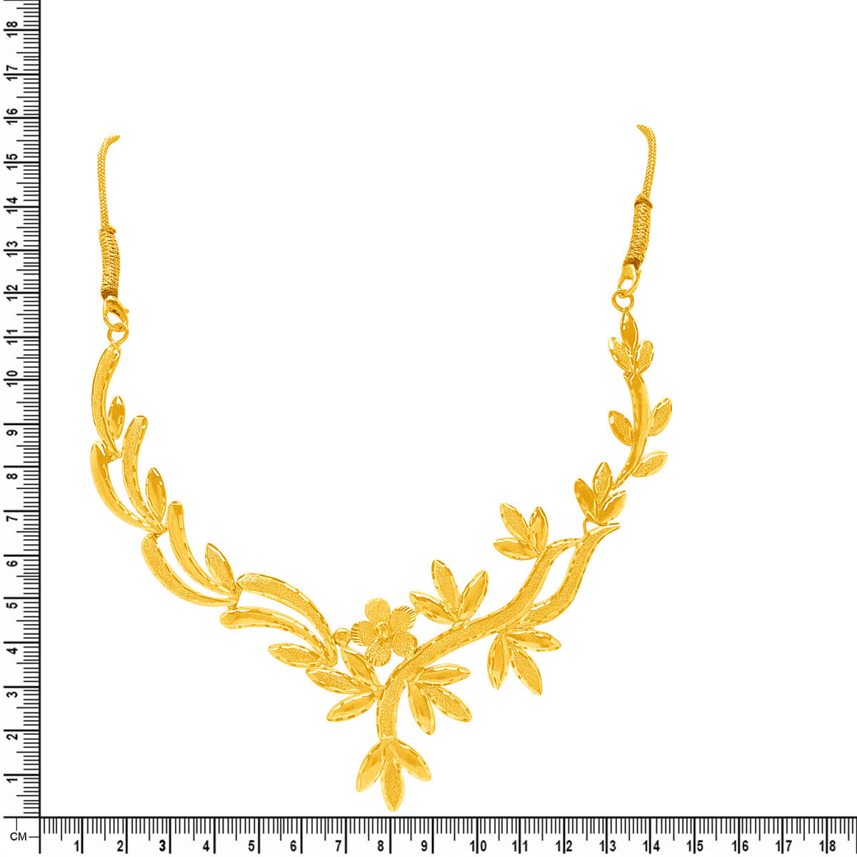 Alluring Foliate Grace Gold Short Necklace