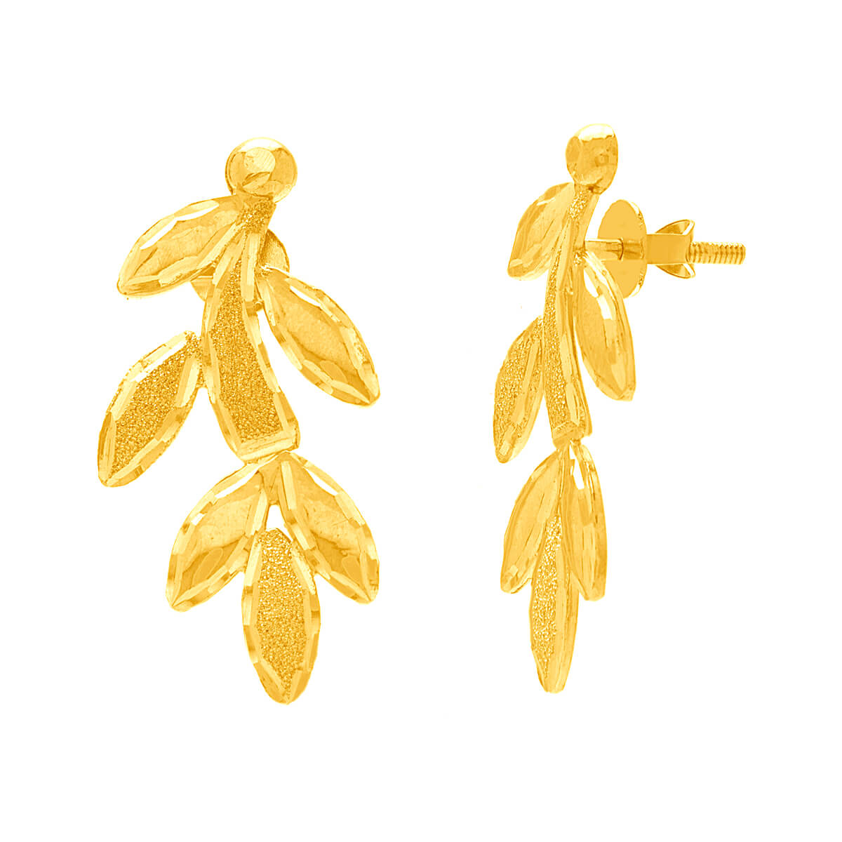 Alluring Foliate Grace Gold Short Necklace