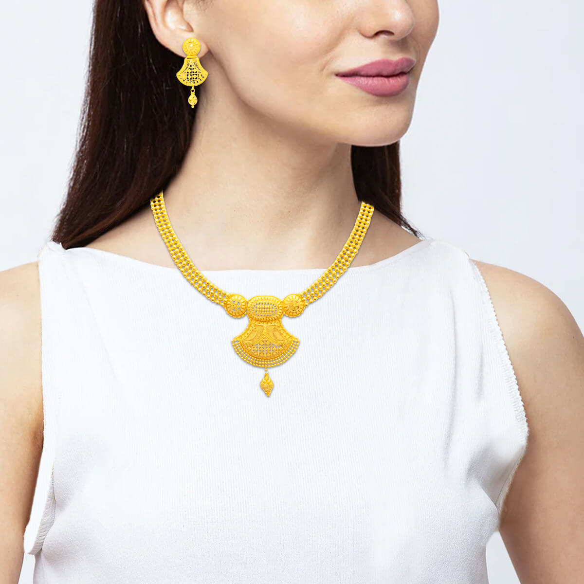 Contemporary Grace Wedding Gold Necklace