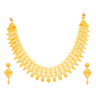 Gold Short Necklace with Regal Charm