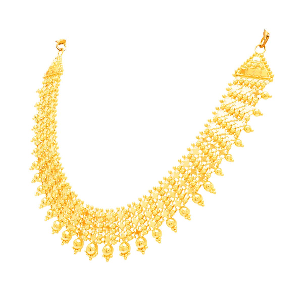 Gold Short Necklace with Regal Charm
