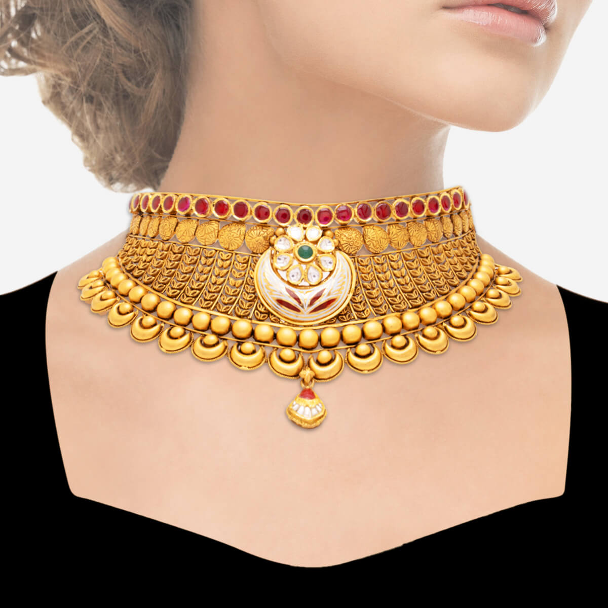 Oueenly Elegance Wedding Gold Necklace