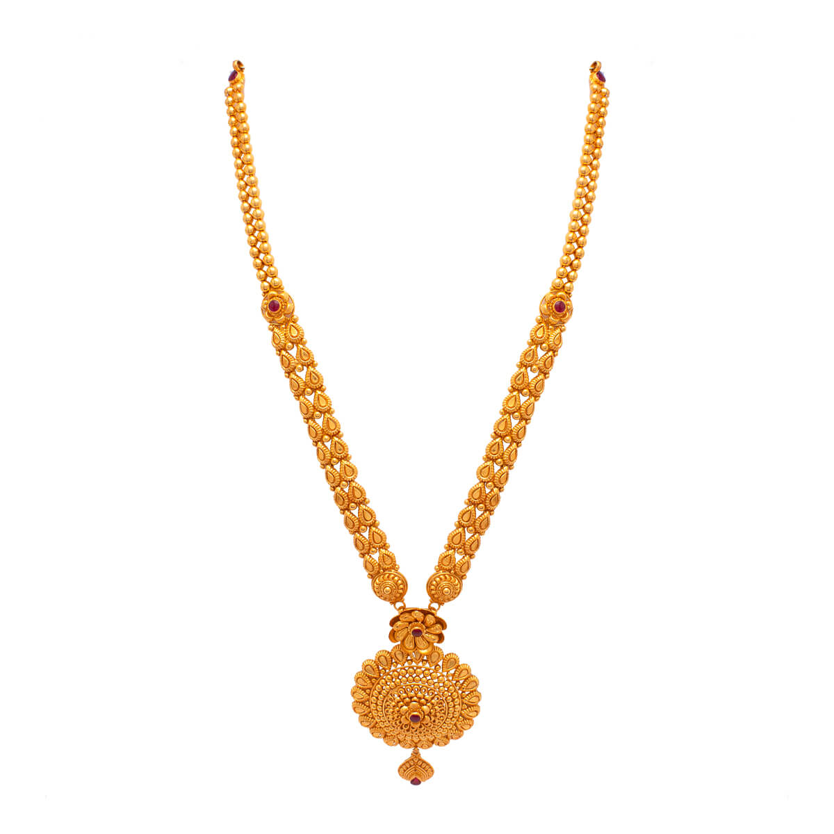 Regal Bloom Long Gold Necklace