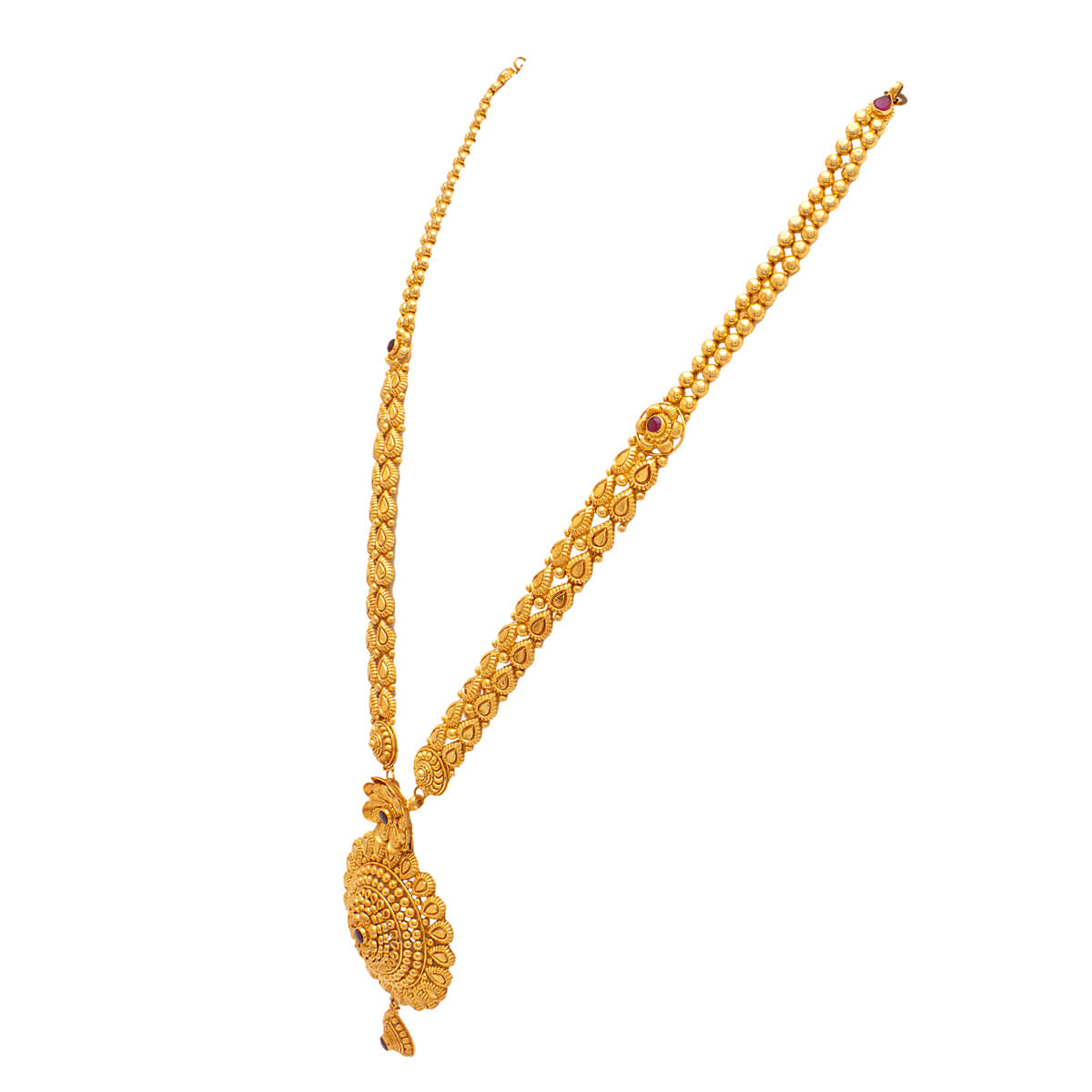 Regal Bloom Long Gold Necklace