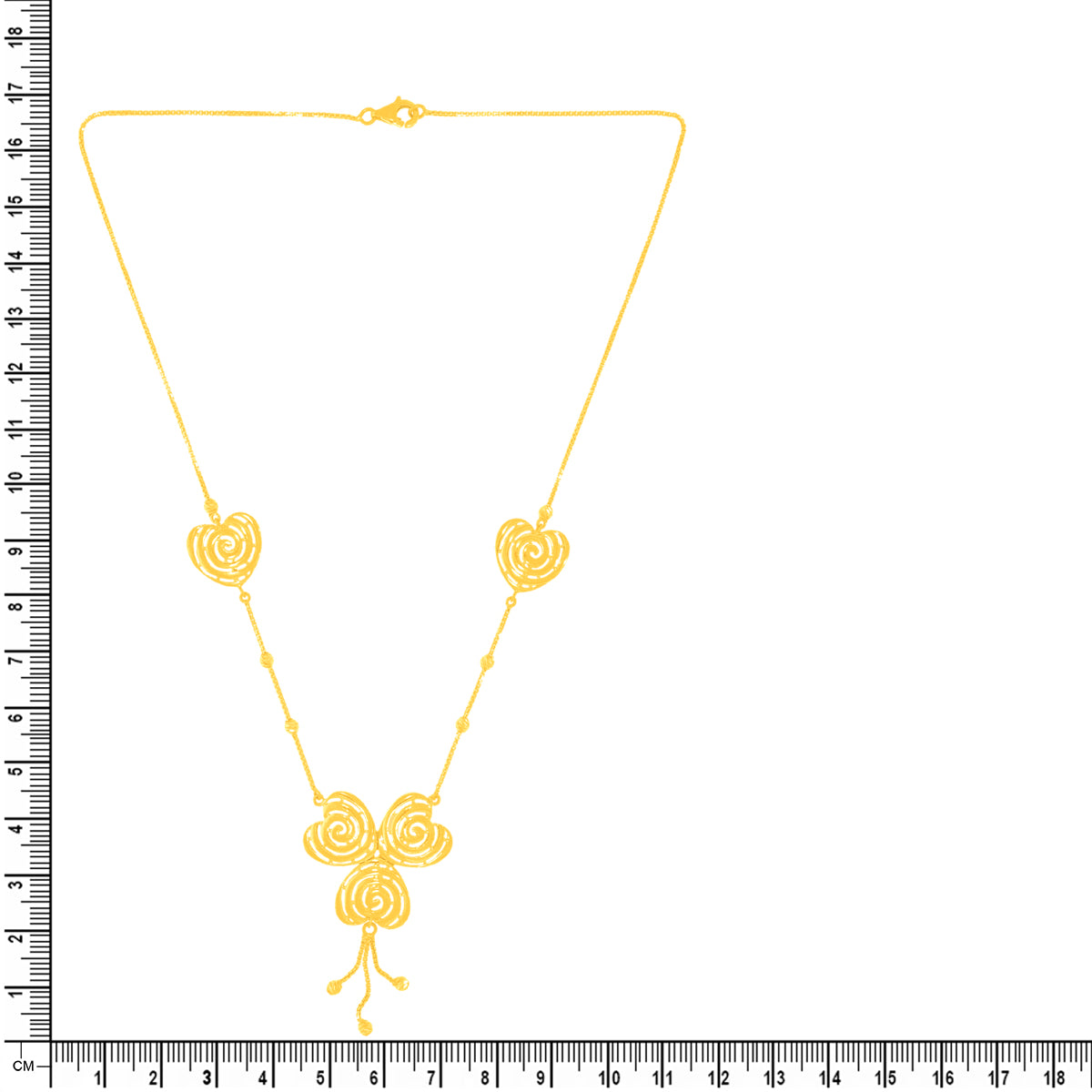 Charming Clover Gold Short Necklace and Earrings