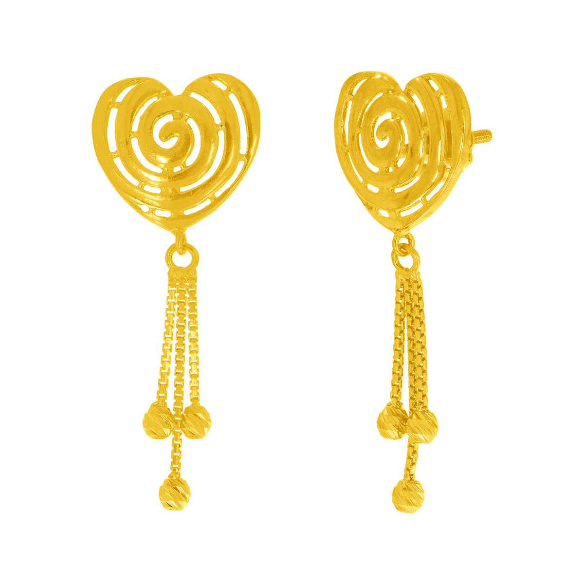 Charming Clover Gold Short Necklace and Earrings