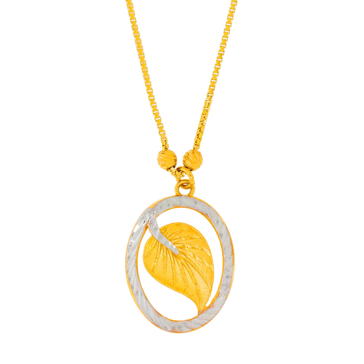 Leafy Charm Gold Short Necklace and Earrings