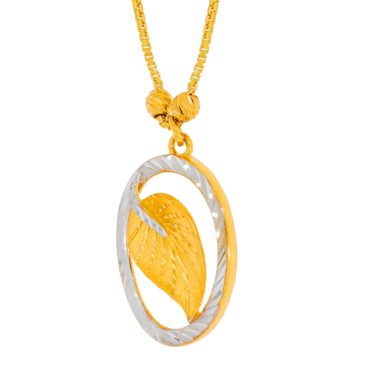 Leafy Charm Gold Short Necklace and Earrings