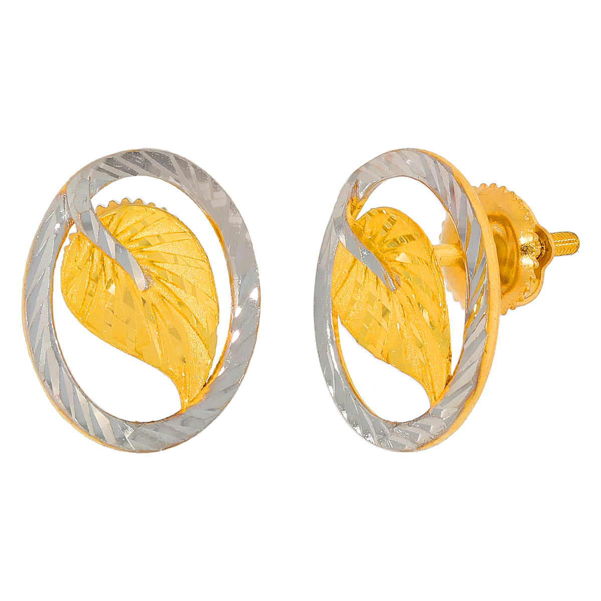 Leafy Charm Gold Short Necklace and Earrings