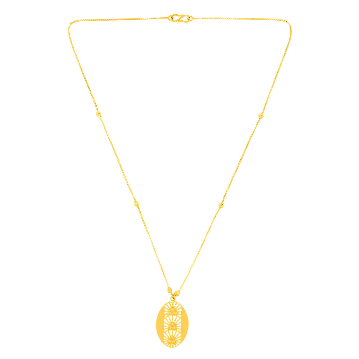Charming Oblong Gold Short Necklace and Earrings