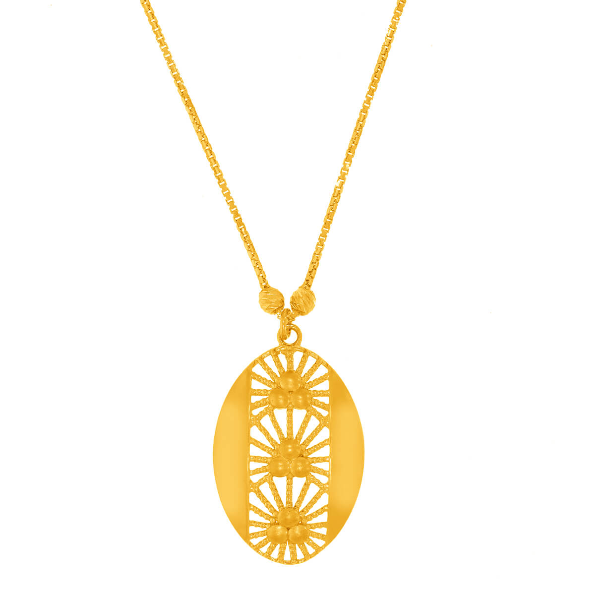 Charming Oblong Gold Short Necklace and Earrings