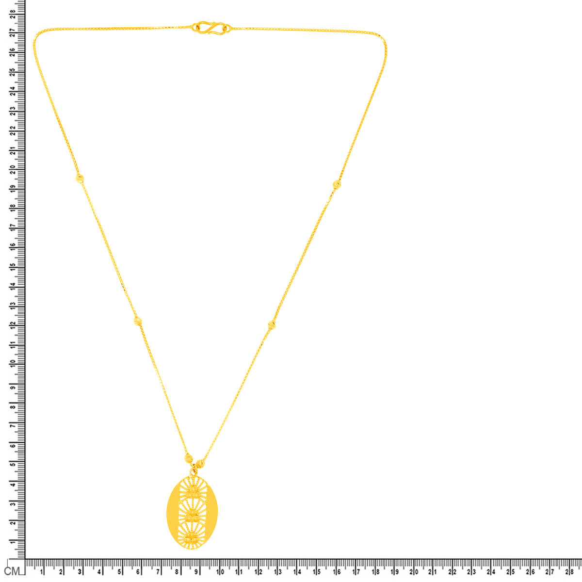 Charming Oblong Gold Short Necklace and Earrings