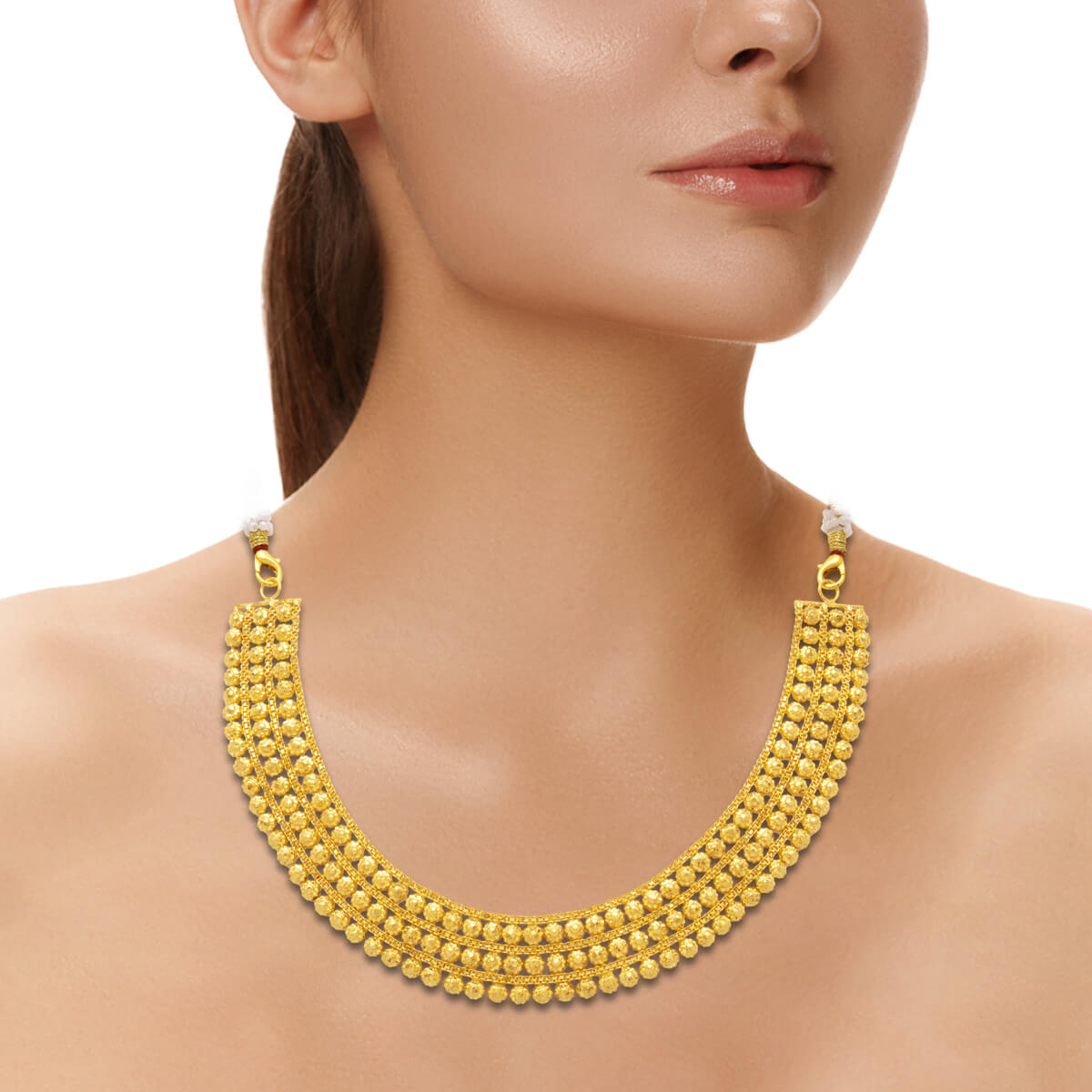 Bold Lustre Gold Short Necklace