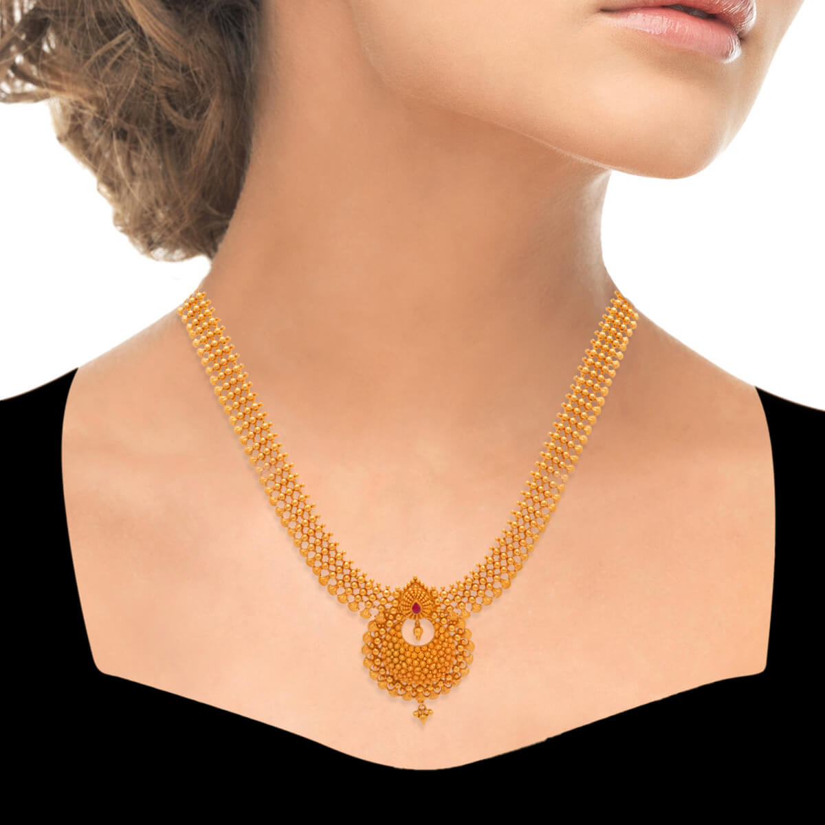 Vintage Paisley Gold Short Necklace