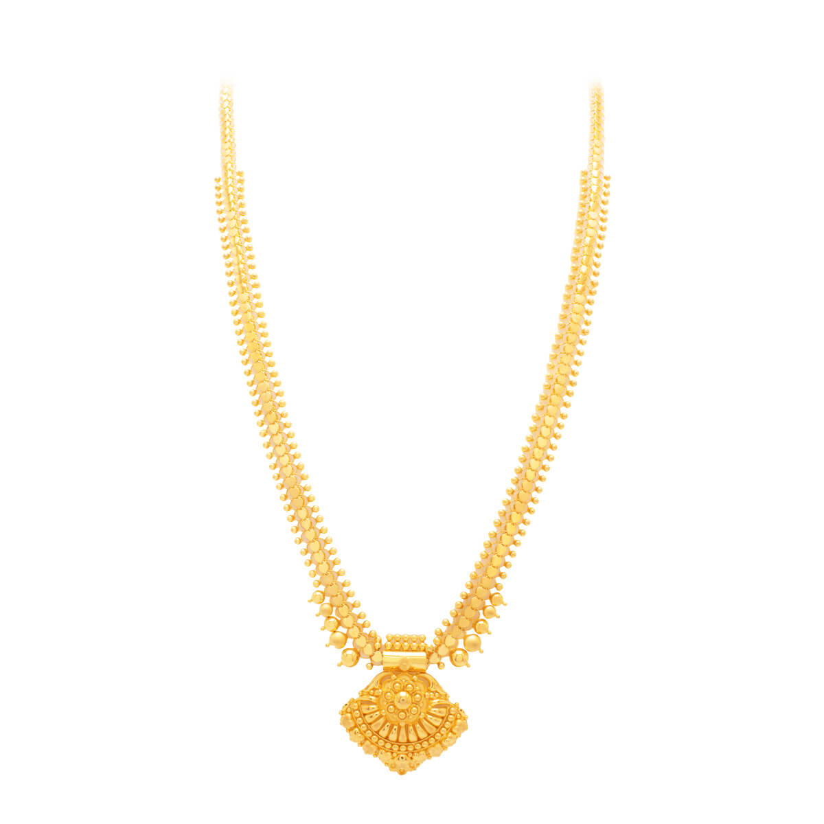 Captivating Hexa Bold Long Gold Necklace