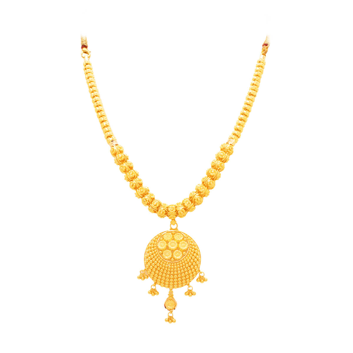 Spherical Golden Radiance Gold Short Necklace