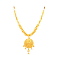 Spherical Golden Radiance Gold Short Necklace