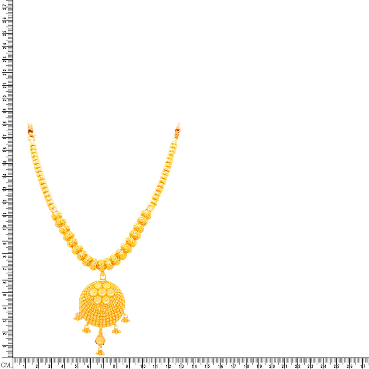 Spherical Golden Radiance Gold Short Necklace