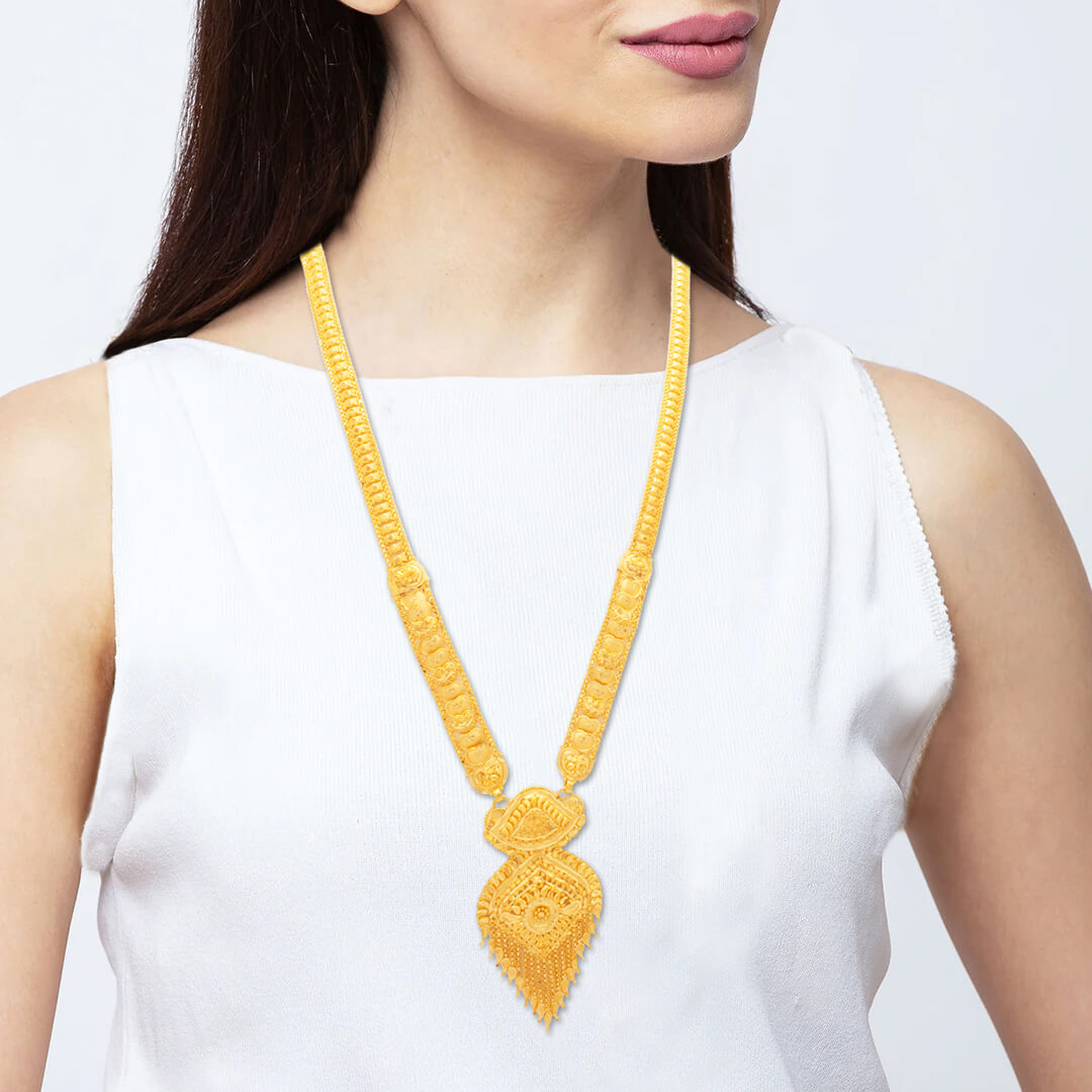 Vintage Radiance Long Gold Necklace