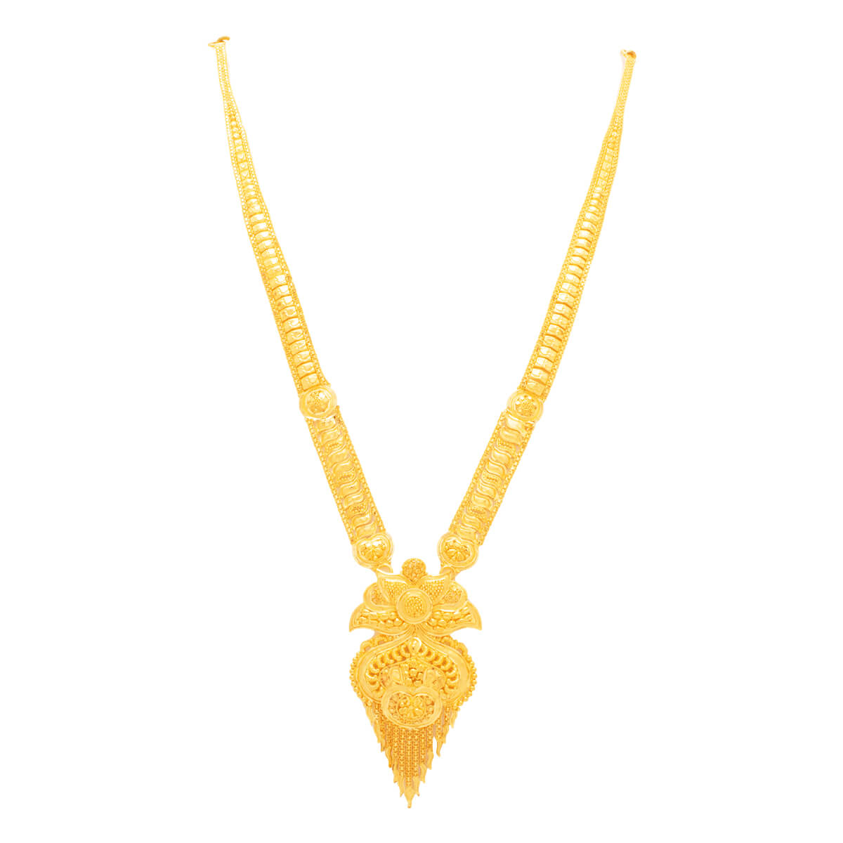 Glamorous Aura Long Gold Necklace