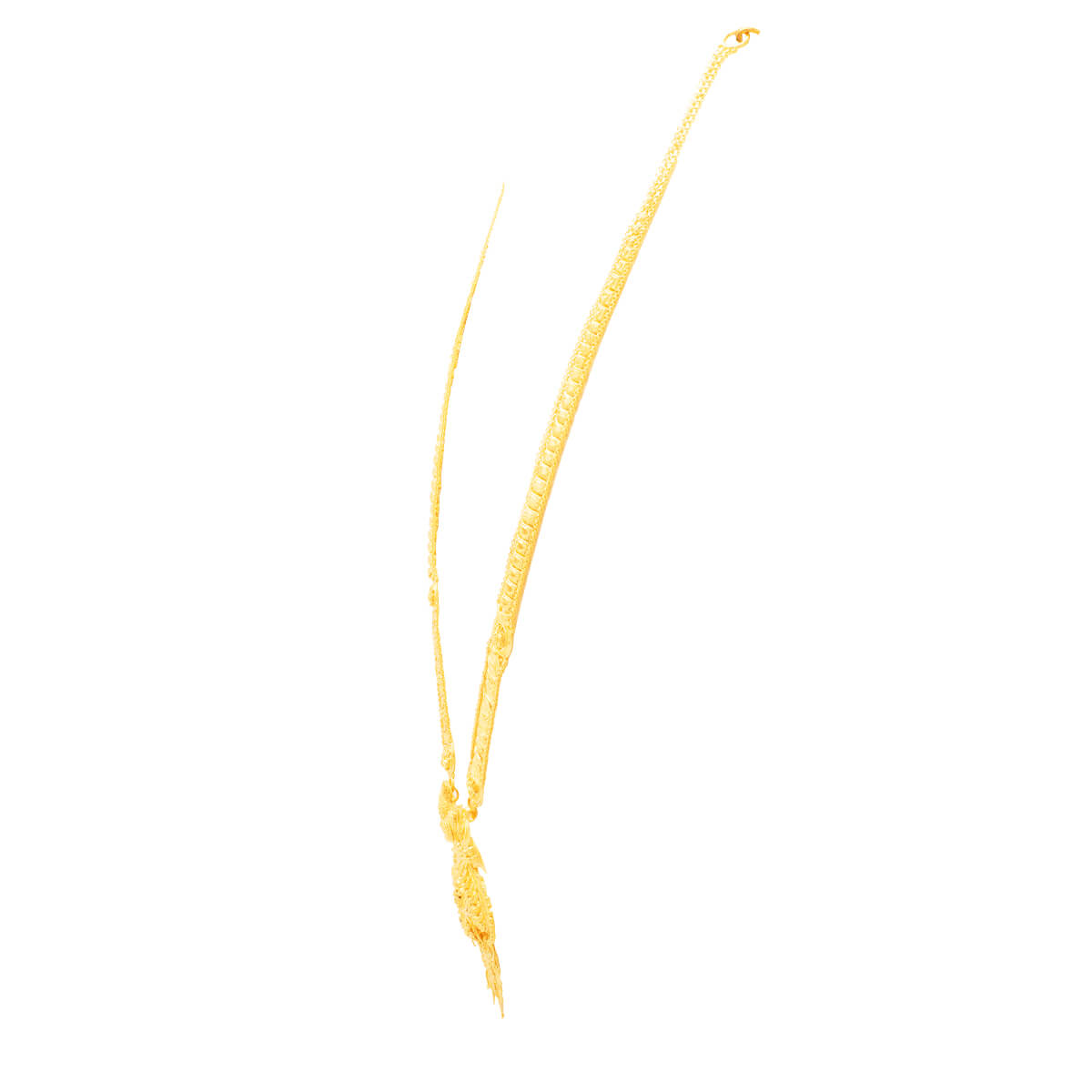 Glamorous Aura Long Gold Necklace